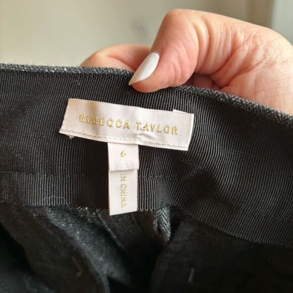 Rebecca Taylor Women’s tweed wide leg wool silk blend trouser pant size 6 EUC! - Picture 9 of 12